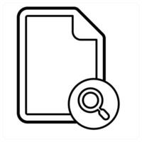 Search File icon concept in black line color vector