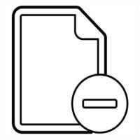 Remove File icon concept in black line color vector