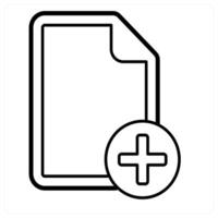 Add File icon concept in black line color vector