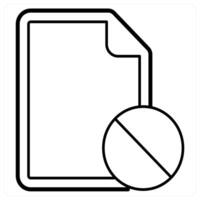 Delete File icon concept in black line color vector