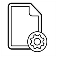 File Setting icon concept in black line color vector