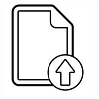 Upload File icon in black line color vector