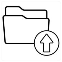 Upload Folder icon concept in black line color vector