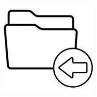 Received Folder icon concept in black line color vector