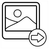 Send Image icon concept in black line color vector