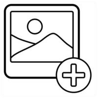 Add Image icon concept in black line color vector