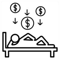 Passive Income icon concept in black line color vector