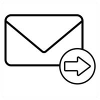 Send Mail icon concept in black line color vector