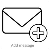 Add Message icon concept in black line color vector