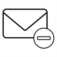 Remove Message icon concept in black line color vector