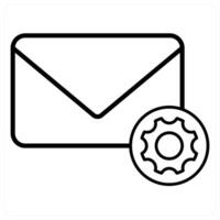 Mail Setting icon concept in black line color vector