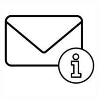 Mail Information icon concept in black line color vector
