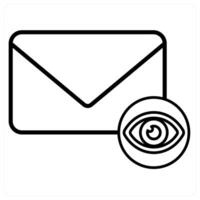 View Mail icon concept in black line color vector