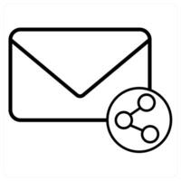Share Mail icon concept in black line color vector