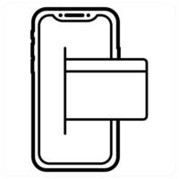Mobile Payment icon in black line color vector