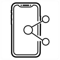 Mobile Share icon concept in black line color vector