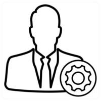 Profile Setting icon concept in black line color vector