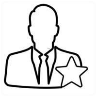 Favorite Profile concept icon in black line color vector
