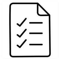 Done List icon concept in black line color vector