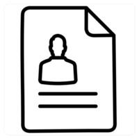 User Details icon concept in black line color vector