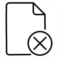 Wrong icon conceptin black line color vector