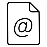 Email icon conceptin black line color vector