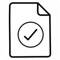Checkmark icon conceptin black line color vector