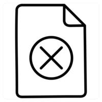 Delete and remove icon conceptin black line color vector