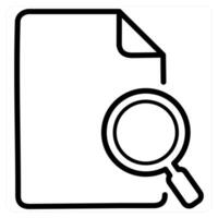 Search and find icon conceptin black line color vector