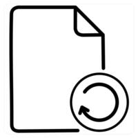 Update and refresh icon conceptin black line color vector