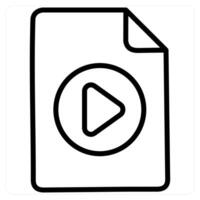 Content and files icon conceptin black line color vector