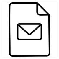 Mail icon concept in black line color vector