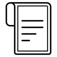 Text Document icon concept in black line color vector