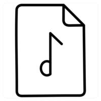 Audio icon concept in black line color vector
