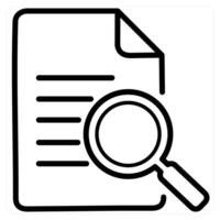 Search Content icon concept in black line color vector