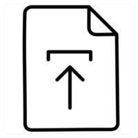 Upload and data icon concept in black line color vector