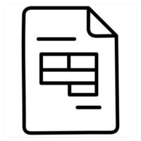 Excel icon concept in black line color vector