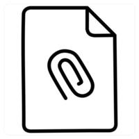Attachment icon concept in black line color vector