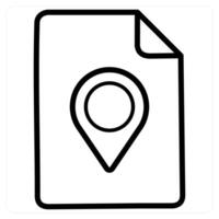 Gps icon concept in black line color vector