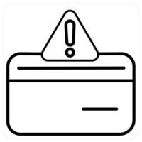 Card Alert and cblackit card icon concept in black line color vector