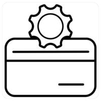 Card Setting and configuration icon concept in black line color vector