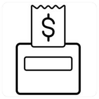 Bill Receipt and receipt icon in black line color vector