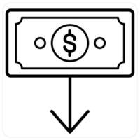 Receive Money and receive payment icon concept in black line color vector