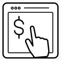 Pay Per Click icon concept in black line color vector