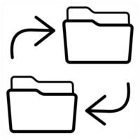 Backup Folder and Folder icon concept in black line color vector