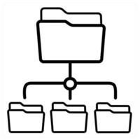 Subfolder and Folder concept in black line color vector
