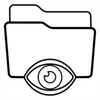 View Folder and Folder icon concept in black line color vector