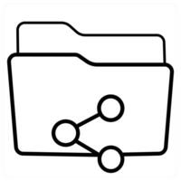 Share Folder and Folder concept in black line color vector