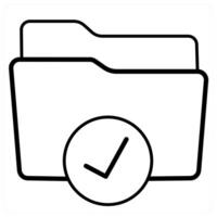 Folder Access and Folder icon concept in black line color vector