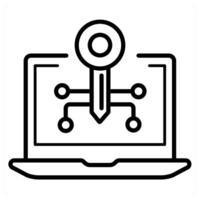 Technical Specification And Gdpr Icon Concept in black line color vector